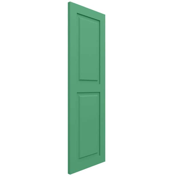 Ekena Millwork True Fit PVC, Two Equal Raised Panel Shutters, Lilly Pads, 18W x 60H, PR - TFP101RPF18X060LP