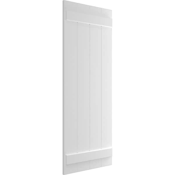 Ekena Millwork True Fit PVC Four Board Joined Board-n-Batten Shutters, Unfinished, 21 1/2W x 30H, PR - TFP101BBF21X030UN