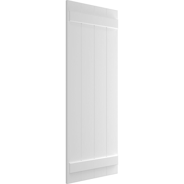 Ekena Millwork True Fit PVC Four Board Joined Board-n-Batten Shutters, Unfinished, 21 1/2W x 30H, PR - TFP101BBF21X030UN