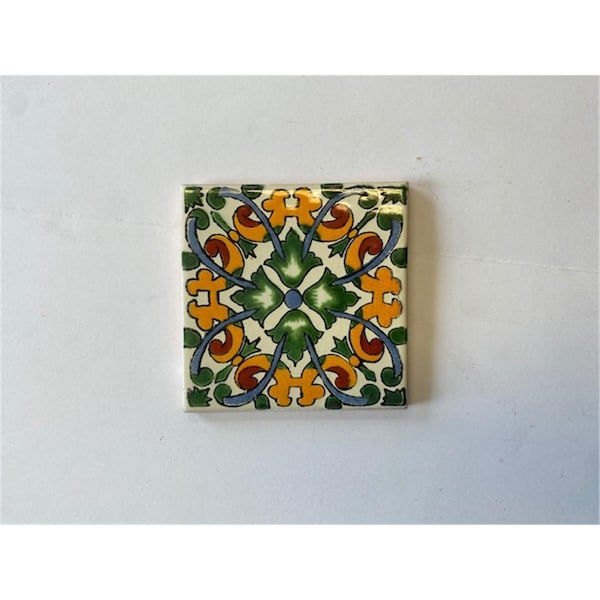 Bateria De Cocina 4 x 4 in. Mexican Decorative Tiles, L122, 4PK - BA2583577
