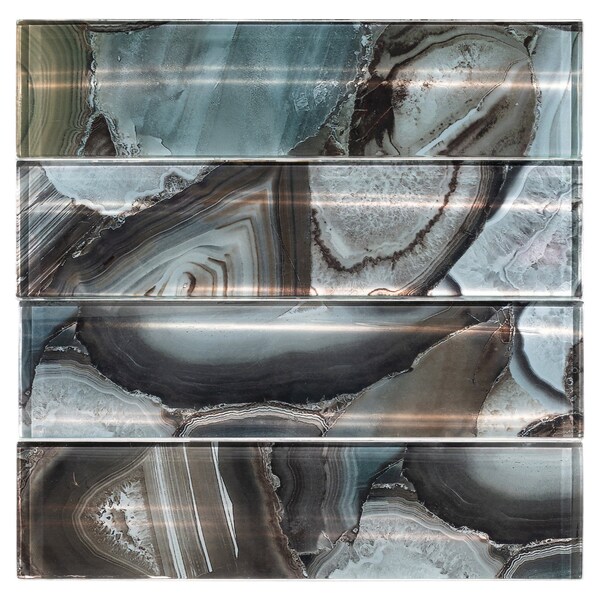 Andova Tiles Myst 3 in. x 12 in. Glass Marble Look Subway Wall Tile - SAM-ANDMYS247