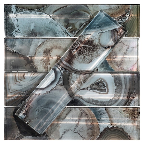 Andova Tiles Myst 3 in. x 12 in. Glass Marble Look Subway Wall Tile - SAM-ANDMYS247