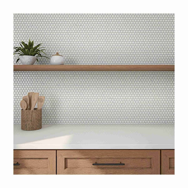 Daltile Uptown Glass 1in Hexagon Mosaic, 16.92 SQFT Per Carton, 18PK - UP231HEXMS1P