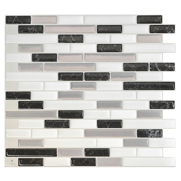 Smart Tiles Mosaik Series Wall Tile, 91 in L Tile, 102 in W Tile, Straight Edge, Muretto Alaska Pattern - SM1057-4