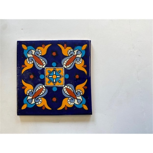 Bateria De Cocina 6 x 6 in. Mexican Decorative Tiles, L113, 4PK - BA2583579