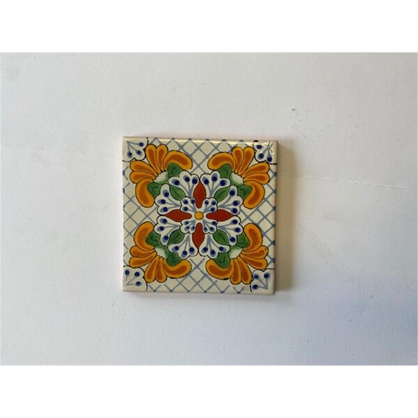 Bateria De Cocina 4 x 4 in. Mexican Decorative Tiles, L121, 4PK - BA2583576