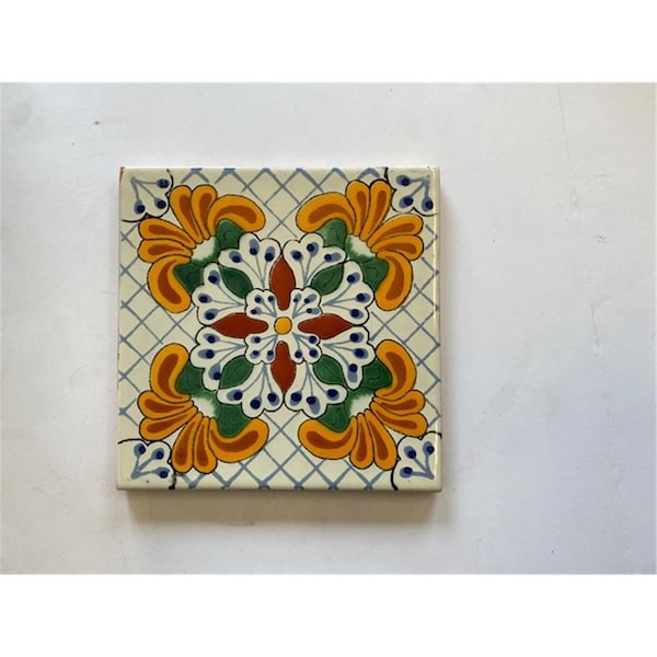Bateria De Cocina 6 x 6 in. Mexican Decorative Tiles, L121, 4PK - BA2972251