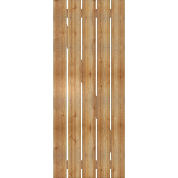 Ekena Millwork Spaced Board-n-Batten Shutters w/Z-Bar, Rough Sawn Western Red Cedar, 28 7/8W x 72H, PR - RBS06Z29X072RWR