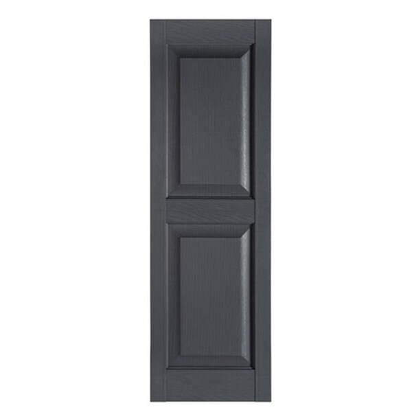 Mr Mxyzptlk Perfect Shutters IR521539007 Premier Raised Panel Exterior Decorative Shutters; Dark Gray - 15 x 39 in. - IR521539007
