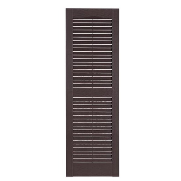 Mr Mxyzptlk Perfect Shutters IL501555025 Premier Louver Exterior Decorative Shutter; Sienna Brown - 15 x 55 in. - IL501555025