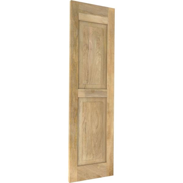 Ekena Millwork Americraft 2 Equal Raised Panel Exterior Real Wood Shutters, RW101RP12X77UNH, PR - RW101RP12X77UNH
