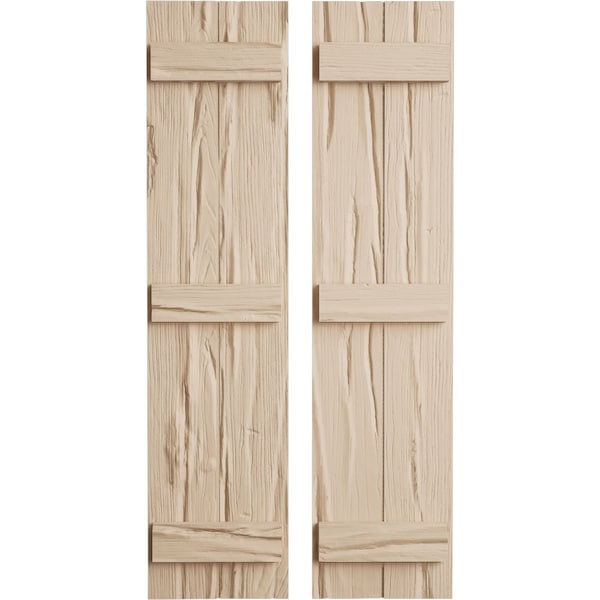 Ekena Millwork Rustic Two Board Joined Board-n-Batten Riverwood Faux Wood Shutters, 11W x 68H, PR - SHUBJS11X68RWPR