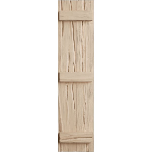 Ekena Millwork Rustic Two Board Joined Board-n-Batten Riverwood Faux Wood Shutters, 11W x 68H, PR - SHUBJS11X68RWPR