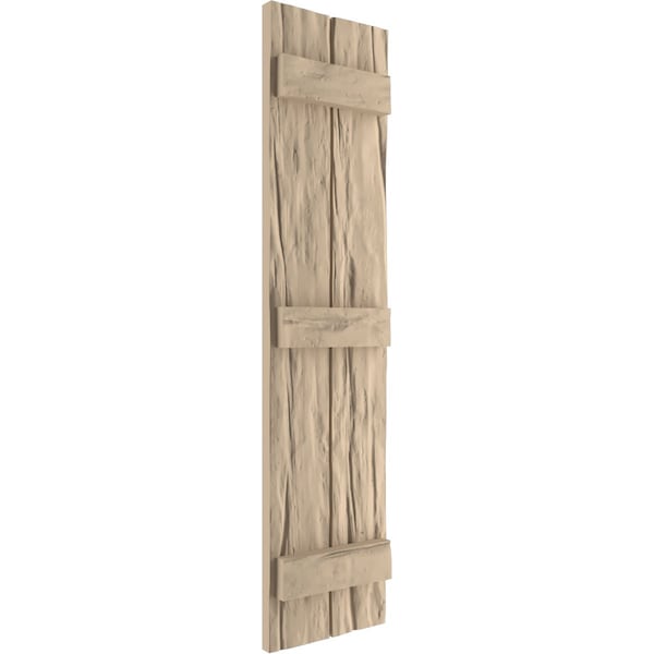 Ekena Millwork Rustic Two Board Joined Board-n-Batten Riverwood Faux Wood Shutters, 11W x 68H, PR - SHUBJS11X68RWPR