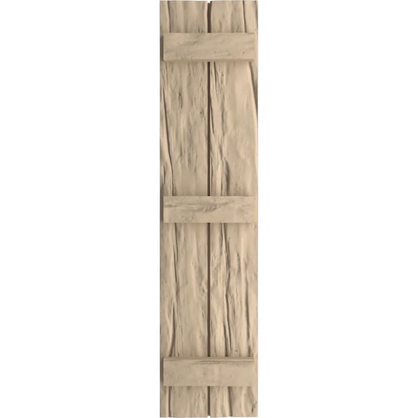 Ekena Millwork Rustic Two Board Joined Board-n-Batten Riverwood Faux Wood Shutters, 11W x 68H, PR - SHUBJS11X68RWPR