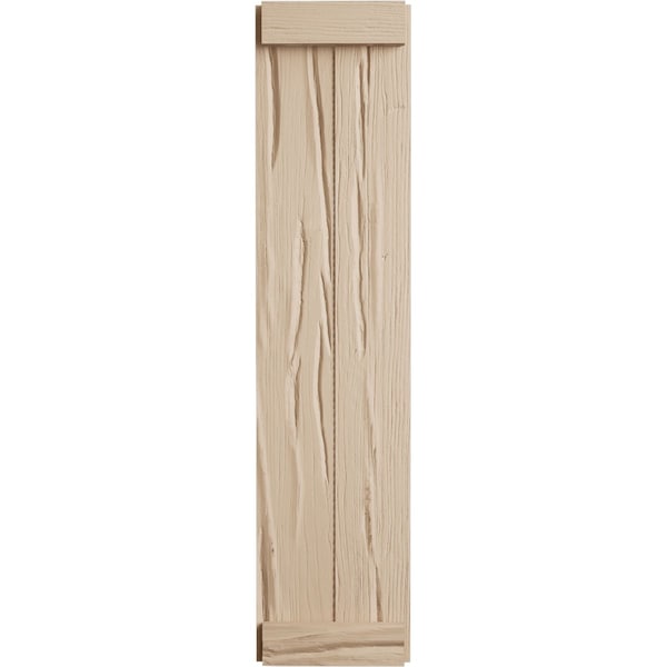 Ekena Millwork Rustic Two Board Joined Board-n-Batten Riverwood Faux Wood Shutters w/End Batten, 11W x 56H, PR - SHUBJE11X56RWPR