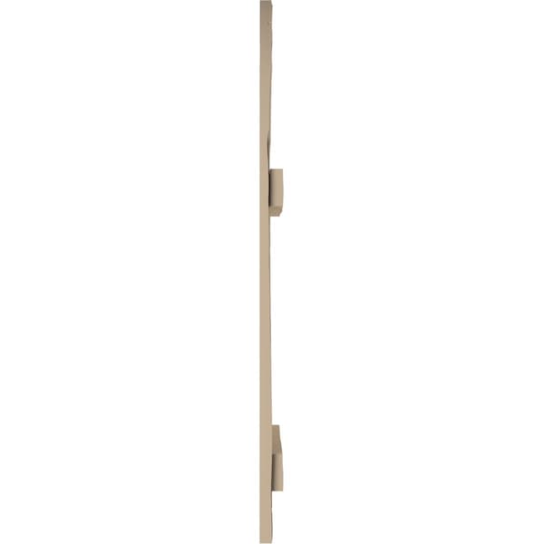 Ekena Millwork Hand Hewn 2 Board Joined Board-n-Batten w/Quarter Round Arch Top Faux Wood Shutters, 11W x 52H, PR - SHUBJQ11X52HHPR
