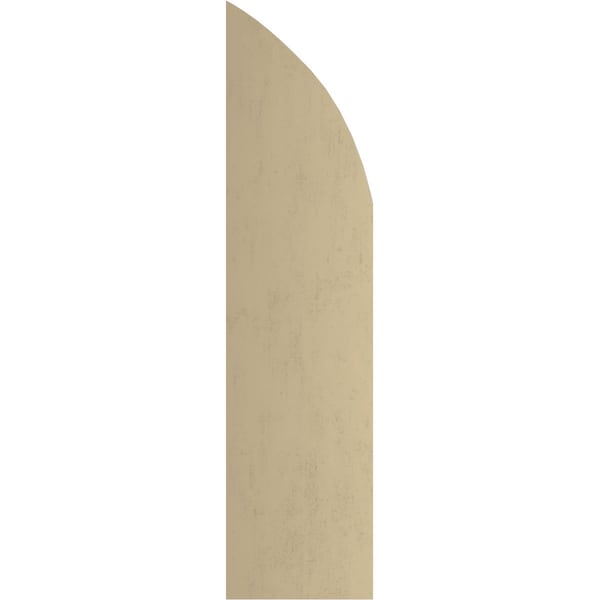 Ekena Millwork Hand Hewn 2 Board Joined Board-n-Batten w/Quarter Round Arch Top Faux Wood Shutters, 11W x 52H, PR - SHUBJQ11X52HHPR