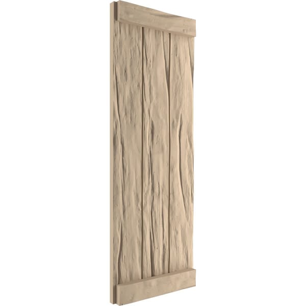 Ekena Millwork Rustic Three Board Joined Board-n-Batten Riverwood Faux Wood Shutters w/End Batten, 16 1/2"W x 68"H - SHUBJE16X68RWPR