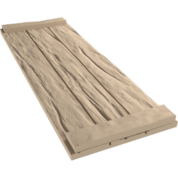 Ekena Millwork Rustic Three Board Joined Board-n-Batten Riverwood Faux Wood Shutters w/End Batten, 16 1/2"W x 68"H - SHUBJE16X68RWPR