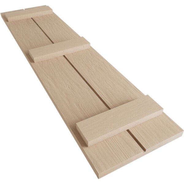 Ekena Millwork Rustic Two Board Joined Board-n-Batten Rough Sawn Faux Wood Shutters, 11W x 64H, PR - SHUBJS11X64RSPR