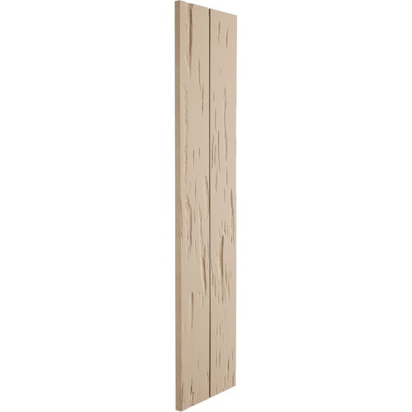 Ekena Millwork Rustic Two Board Joined Board-n-Batten Pecky Cypress Faux Wood Shutters w/No Batten, 11"W x 44"H - SHUBJN11X44PCPR