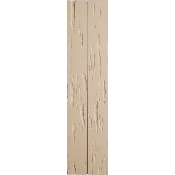 Ekena Millwork Rustic Two Board Joined Board-n-Batten Pecky Cypress Faux Wood Shutters w/No Batten, 11"W x 44"H - SHUBJN11X44PCPR