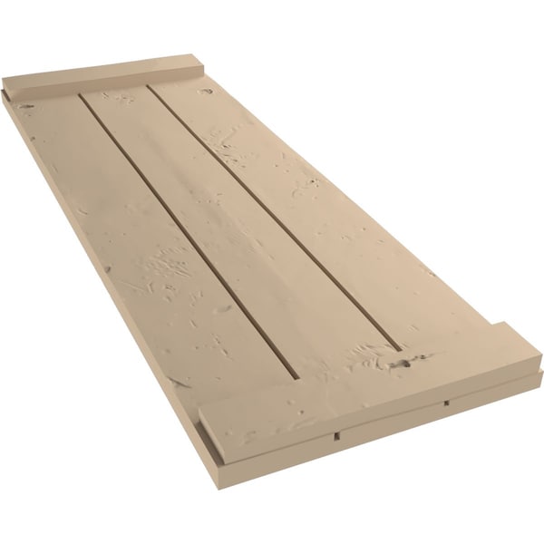 Ekena Millwork Rustic Three Board Joined Board-n-Batten Knotty Pine Faux Wood Shutters w/End Batten, 16 1/2"Wx24"H - SHUBJE16X24KPPR