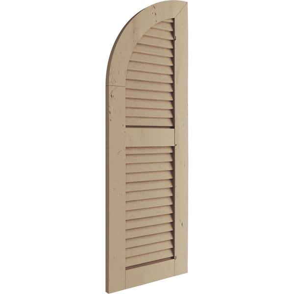 Ekena Millwork Knotty Pine 2 Equal Louver w/Quarter Round Arch Top Faux Wood Shutters, 12W x 68H, 56 Low Side, PR - SHULVQ12X68KPPR