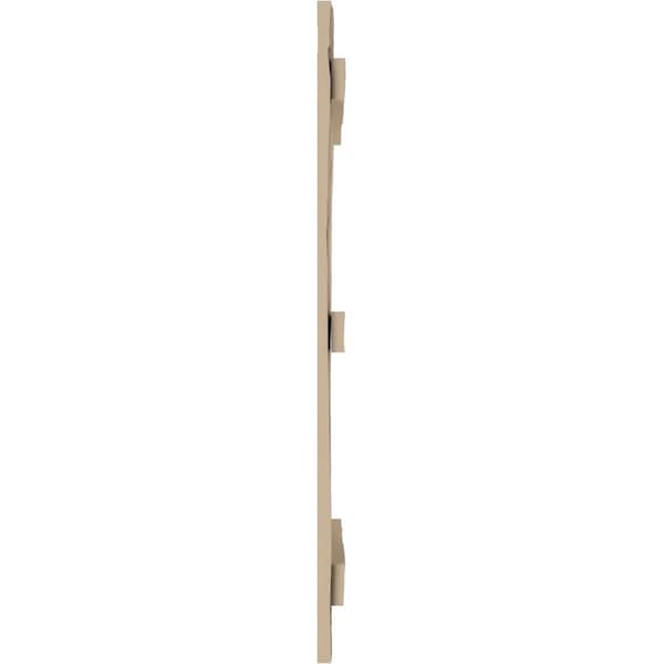 Ekena Millwork Rustic Three Board Joined Board-n-Batten Hand Hewn Faux Wood Shutters, 16 1/2W x 76H, PR - SHUBJS16X76HHPR