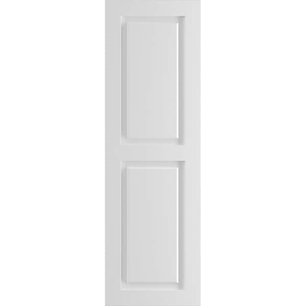 Ekena Millwork True Fit PVC Two Equal Raised Panel Shutters, Unfinished, 18W x 52H, PR - TFP101RPF18X052UN