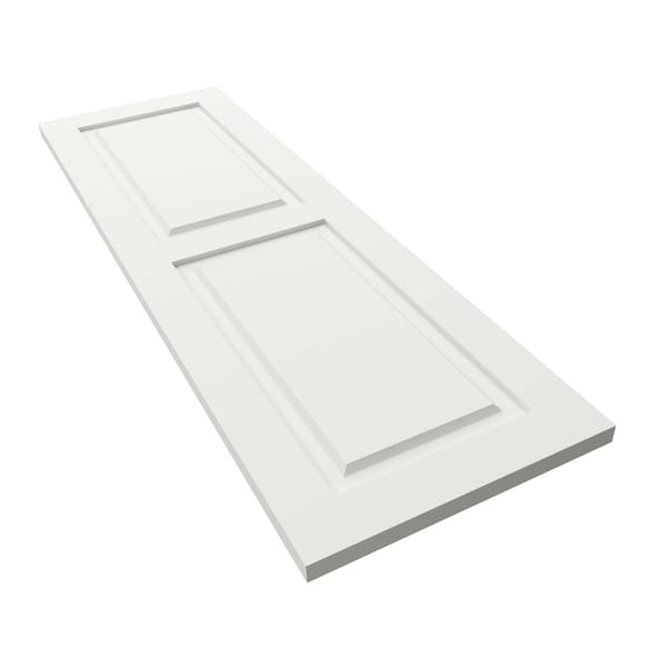 Ekena Millwork True Fit PVC Two Equal Raised Panel Shutters, Unfinished, 18W x 52H, PR - TFP101RPF18X052UN