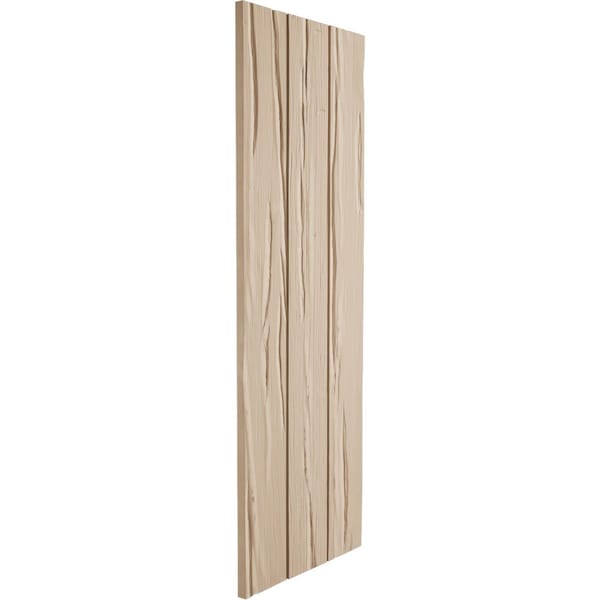 Ekena Millwork Rustic Three Board Joined Board-n-Batten Riverwood Faux Wood Shutters w/No Batten, 16 1/2W x 58H, PR - SHUBJN16X58RWPR