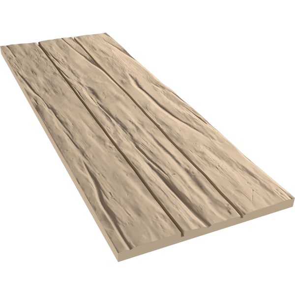 Ekena Millwork Rustic Three Board Joined Board-n-Batten Riverwood Faux Wood Shutters w/No Batten, 16 1/2W x 58H, PR - SHUBJN16X58RWPR
