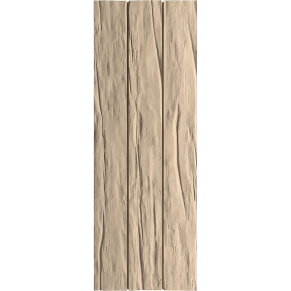 Ekena Millwork Rustic Three Board Joined Board-n-Batten Riverwood Faux Wood Shutters w/No Batten, 16 1/2W x 58H, PR - SHUBJN16X58RWPR
