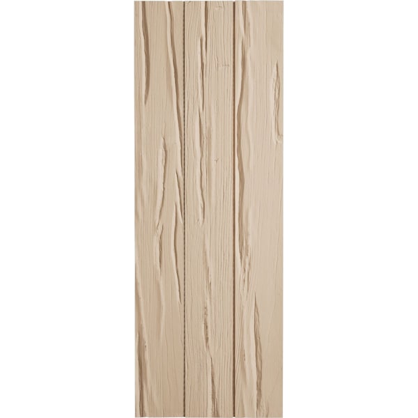 Ekena Millwork Rustic Three Board Joined Board-n-Batten Riverwood Faux Wood Shutters w/No Batten, 16 1/2W x 58H, PR - SHUBJN16X58RWPR