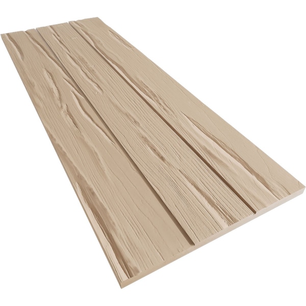 Ekena Millwork Rustic Three Board Joined Board-n-Batten Riverwood Faux Wood Shutters w/No Batten, 16 1/2W x 58H, PR - SHUBJN16X58RWPR