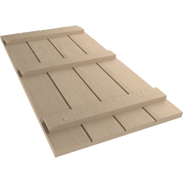 Ekena Millwork Rustic Four Board Joined Board-n-Batten Rough Cedar Faux Wood Shutters, 22W x 88H, PR - SHUBJS22X88RCPR