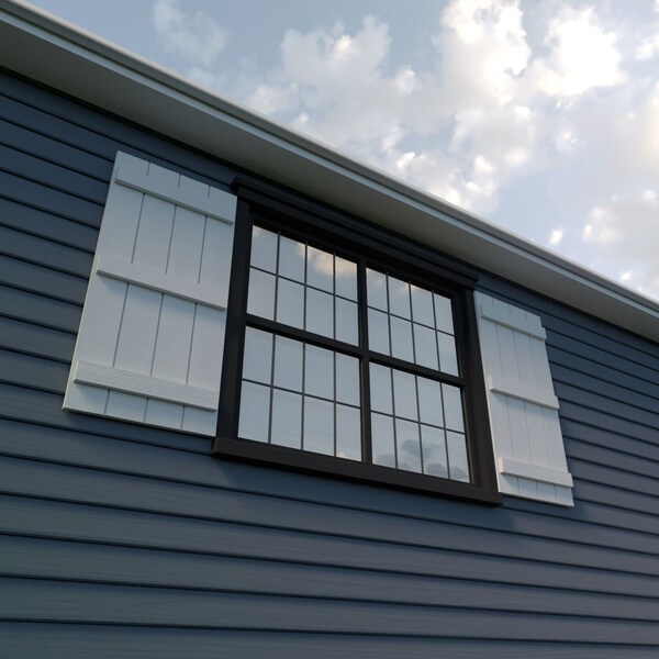Ekena Millwork Rustic Four Board Joined Board-n-Batten Rough Cedar Faux Wood Shutters, 22W x 88H, PR - SHUBJS22X88RCPR