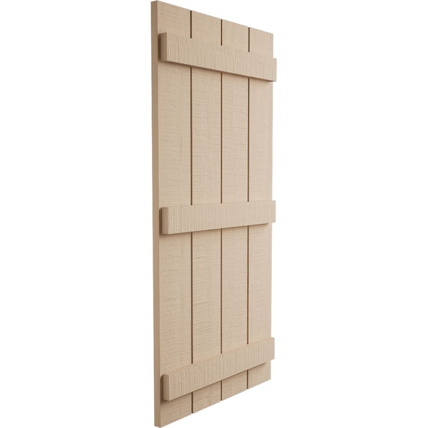 Ekena Millwork Rustic Four Board Joined Board-n-Batten Rough Cedar Faux Wood Shutters, 22W x 88H, PR - SHUBJS22X88RCPR