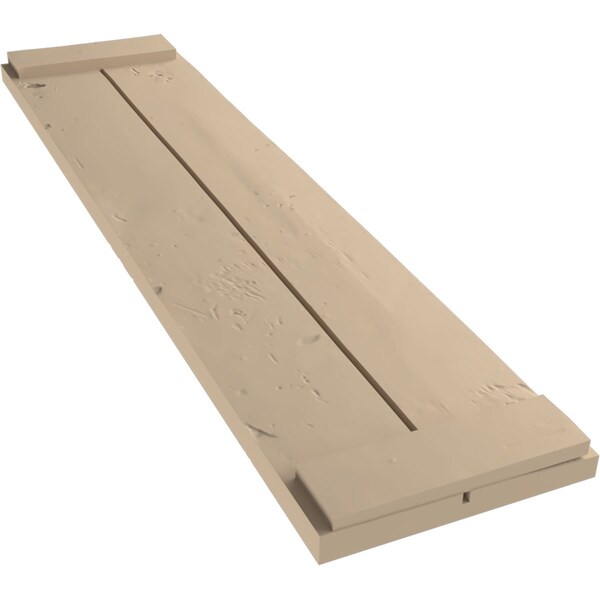 Ekena Millwork Rustic Two Board Joined Board-n-Batten Knotty Pine Faux Wood Shutters w/End Batten, 11W x 56H, PR - SHUBJE11X56KPPR