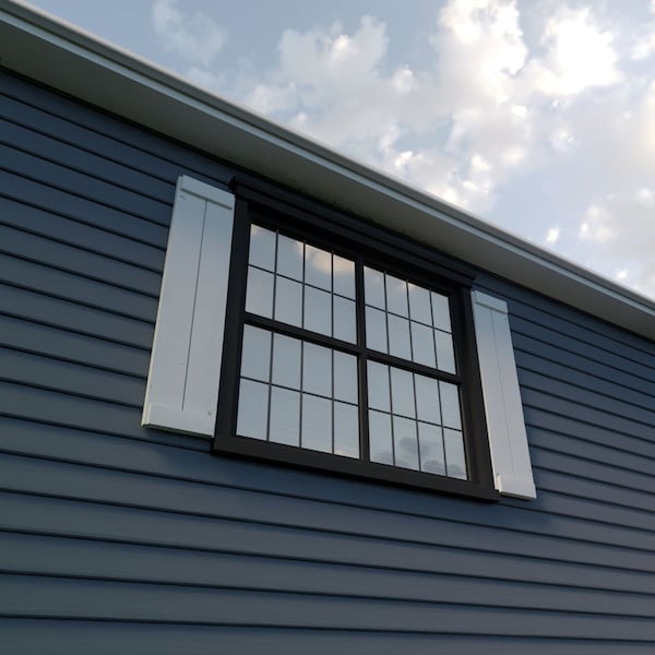 Ekena Millwork Rustic Two Board Joined Board-n-Batten Knotty Pine Faux Wood Shutters w/End Batten, 11W x 56H, PR - SHUBJE11X56KPPR