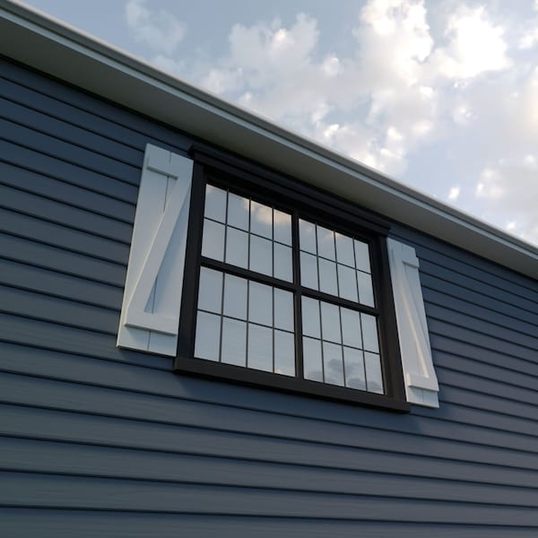 Ekena Millwork Rustic Two Board Joined Board-n-Batten Rough Cedar Faux Wood Shutters w/Z-Board, 11W x 28H, PR - SHUBJZ11X28RCPR