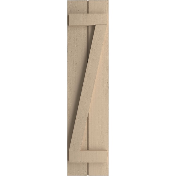 Ekena Millwork Rustic Two Board Joined Board-n-Batten Rough Cedar Faux Wood Shutters w/Z-Board, 11W x 28H, PR - SHUBJZ11X28RCPR