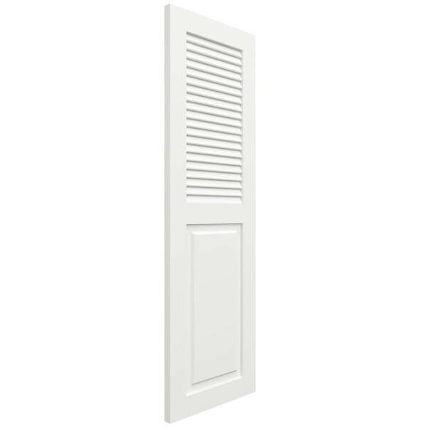 Ekena Millwork True Fit PVC, Combination Louver Panel Shutters, Unfinished, 18W x 24H, PR - TFP101CO18X024UN