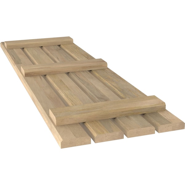 Ekena Millwork Americraft 4-Board (3 Batten) Exterior Real Wood Spaced Board-n-Batten Shutters, ARW401SB415X79UNH, PR - ARW401SB415X79UNH