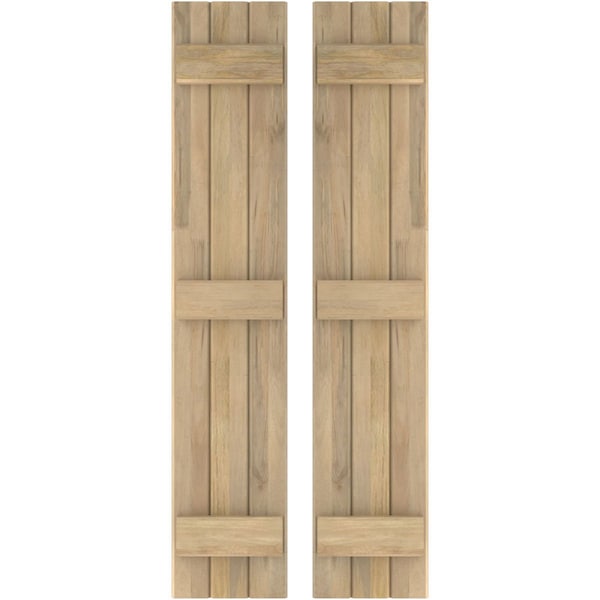 Ekena Millwork Americraft 3-Board (3 Batten) Exterior Real Wood Joined Board-n-Batten Shutters, ARW401BB311X80UNH, PR - ARW401BB311X80UNH