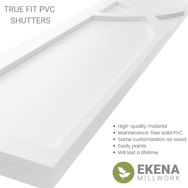 Ekena Millwork True Fit PVC Cedar Park Fixed Mount Shutters, Unfinished, 12W x 25H, PR - TFP001CP12X025UN