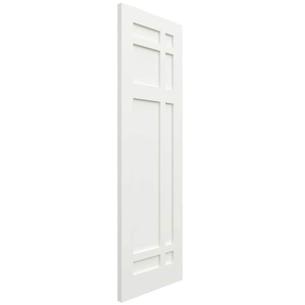 Ekena Millwork True Fit PVC San Juan Capistrano Mission Style Fixed Mount Shutters, Unfinished, 18W x 48H, PR - TFP001SJ18X048UN