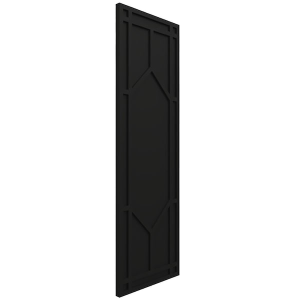 Ekena Millwork True Fit PVC Shaker Fixed Mount Shutters, Black, 18W x 37H, PR - TFP001SK18X037BL